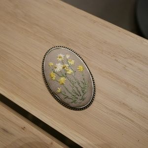 HANDMADE EMBROIDERY Floral BROOCH